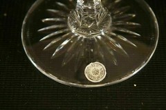 Set of 5 Vintage VAL ST LAMBERT Richepin Cut to Clear Crystal Wine Water Goblet.