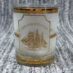 Vintage Culver 22k Gold Gilded Glass Boston Massachusetts USS Constitution