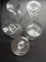 5 Vintage Libbey Crystal Raleigh Tall Sherbet or Champagne Coupe Glasses
