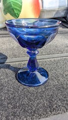 Vintage Imperial Glass Old Williamsburg Champaign Sherbet Goblet Deep Blue Ultra