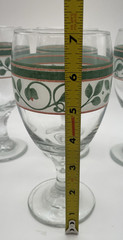 Set of 6 Pfaltzgraff French Quarter Tea Water Glasses 7″ Goblets Leaf Green Crea