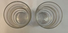2 MCM Gold And Frosted Band Striped Small Drinking Glasses