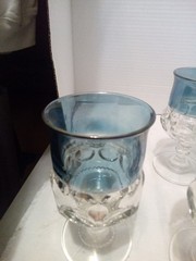 Tiffin Franciscan Blue Flashed Water Goblets 6
