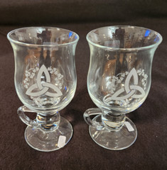 Galway Irish Crystal – Irish Coffee Mugs – 6″ Tall – Unique Shape – Set of 2