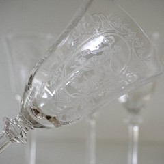1920s Maryland Glass Co. «Diana & Nymph» Etched Goblets – Set of 4
