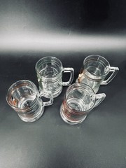 4pcs Culver Beer Stein Mug Glasses Gold Hunting Birds