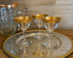 3 Tiffin-Franciscan Minton «Style» Gold Encrusted Liquor Cordial with Tray