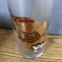 4 Vtg Culver 22K Gold High Ball Glasses Christmas “Yule” Bears W/Box – Festive