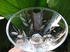 MCM Libbey Glass Clear Priscilla Cut Leaves Liquor Cocktail Stem 3001 Excel Cond