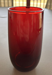 Anchor Hocking Royal Ruby Red Roly Poly Flat Iced Tea Tumbler, 5″ Tall, Set of 1