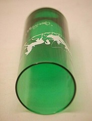 Anchor Hocking Forest Green Ice Tea Glass Tumbler Open Sleigh Old Vintage MCM