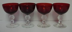 Morgantown GOLFBALL (RUBY) Liquor Cocktails SET OF FOUR More Avail MINT IN BOX