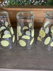 Set of 4 Vintage 16 oz Libbey Tumbler Glasses Lemon 🍋 Slices Made in USA ~NICE~