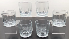 6 Arcoroc Lancer On The Rocks Glass Set Vintage Etch Tumblers Cristal France Lot