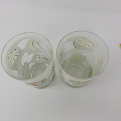 2 Libbey Vintage 1970s Lemon Lime Citrus Graphic Glasses Tumblers EUC Lot Of 2