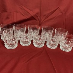 10 Vtg W.M. Dalton Verity Pattern Crystal Old Fashioned Glasses 2 Per Box NIB