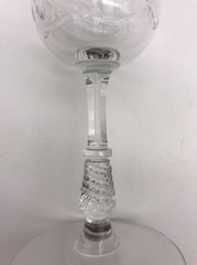 2 LIBBEY ROCK SHARPE DARTELLE 6″ WINE GLASSES Flowers Dots Lines (17-779A)