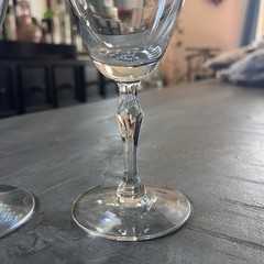 Vintage Fostoria Engagement 7″ Water Goblets Platinum Trim Set Of 2 Discontinued