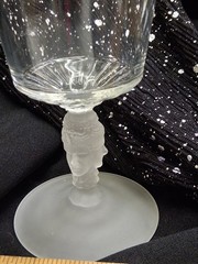 5.5″ Three Faces Sisters LG Wright Water Wine Goblet Frosted Footed