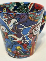 Ron Jon Surf Shop Psychedelic Ocean Cup Ceramic 4”