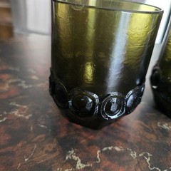Franciscan, Madeira Olive Green Double Old Fashion On Rocks Bar Tumbler Set Of 2