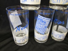 Set 6 Vintage Newspaper Newstips ALL NEWS IS LOCAL Headline Tumblers Glasses 5.5