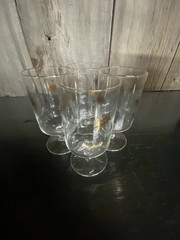 Mid Century Atomic Starburst Footed Glasses Set Of 4