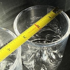 North 3D Mountain Glasses Artisan Unmarked Whiskey Low Ball Glass Tumblers Set 2