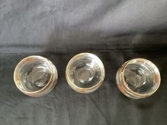 3 Four Leaf Clover/Shamrock 4 oz Round/Tumbler Glasses, 2″ T x 2″ W, Gold Accent