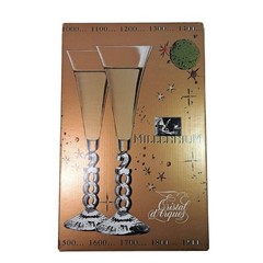 VTG New Year’s Eve Champagne Flute Glasses France Y2K Millennium Year 2000