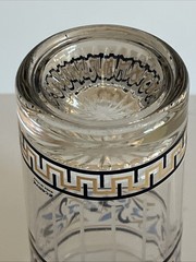 Cerve Italy Highball Glasses Set of 2 Vtg MCM Floral Greek Key – EUC Blue Gold