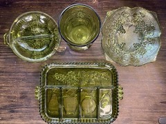 Indiana Glass 4 piece green glass set
