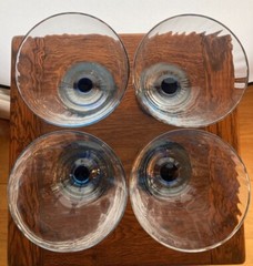 Artland VENTURE SLATE BLUE Crystal Wine Water Goblet set of 4
