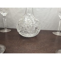 Vintage Nachtmann Traube Crystal 6 Cordials Holy Communion Set Cut Glass Cruet