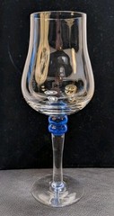 Single Clear Whiskey Nosing Copita Tulip Glasses Blue Double Bead Stem Lenox?