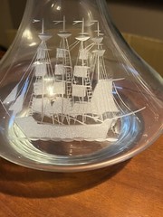 Vintage Leonard Crystal Romania Wine Glasses and Decanter. Queen’s Award