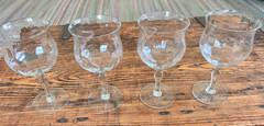 West Virginia Glass «40 Iridescent» Wire Optic Water Goblets (Set of FOUR)