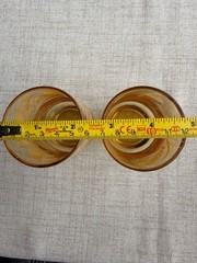 Pair of 2 Vintage Anchor Hocking Amber Golden Wheat Harvest Juice Glasses 4″
