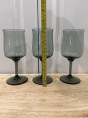Lenox Silver Mist Blue Gray Wine Glasses Set Of 3 Discontinued