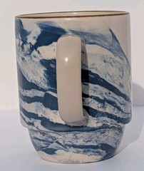 Boston Warehouse Sea Wave Blue White Swirl Stoneware Coffee Mug 12 oz Ceramic