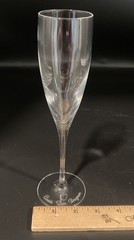 Signed DOM PERIGNON Crystal Etched SHIELD LOGO 9 1/8″ CHAMPAGNE FLUTES ~Set Of 2