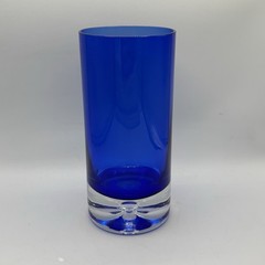 VTG Block Stockholm Cobalt Crystal Highball Glass Controlled Bubble 16 oz