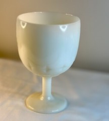Much Sought after Milk Glass Goblet with 4 Point Stars. 