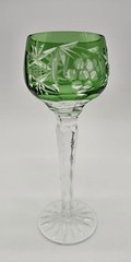 Green Nachtmann Traube Cut to Clear Crystal Cordial Glass 5 5/8”