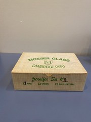 VTG Mosser Glass Jennifer Set #8 Green Glass Mini 5 Jug & Water Goblet SET