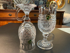 RARE Pair of Stunning WATERFORD CRYSTAL Book of Kells 6.5″H Irish Coffee Glasses