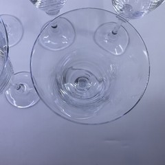 Mikasa Alexandra Pattern Crystal 9 1/4” Flared Glasses w/Two Rings Set Of 5