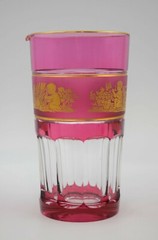 Val St. Lambert Set of 6 Multi Color Tumblers and Cocktail Pitcher