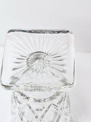 Indiana Glass Vintage Goblet Square Base Diamond Point Pedestal 6” Clear