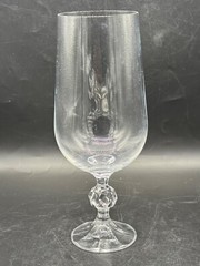 1 Vintage Claudia Bohemia Knob Stem Crystal Water Goblet